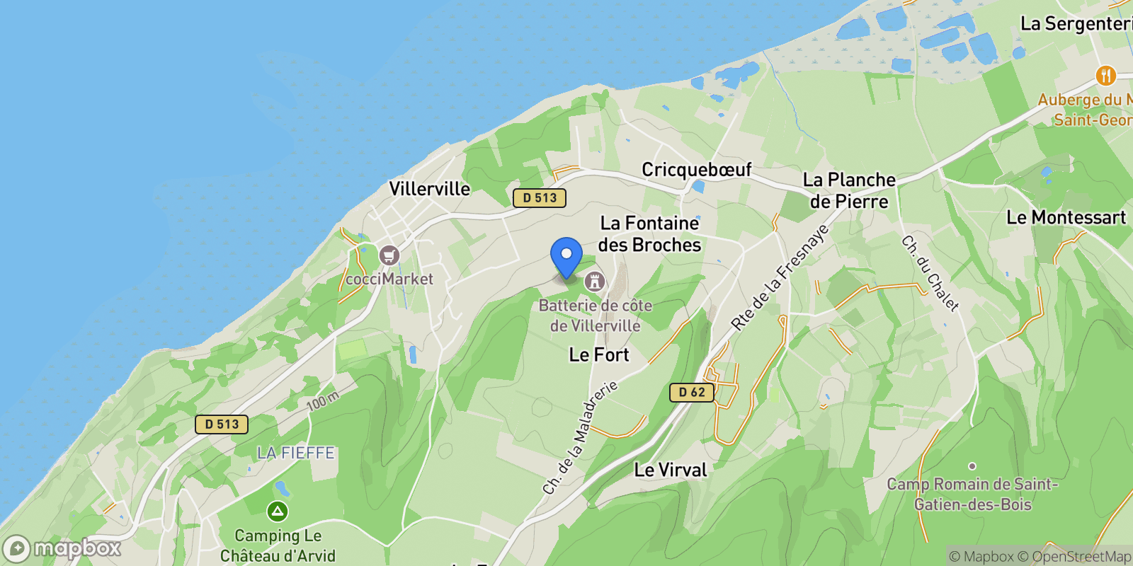 Map showing CricquebÅ“uf, Normandy, France.