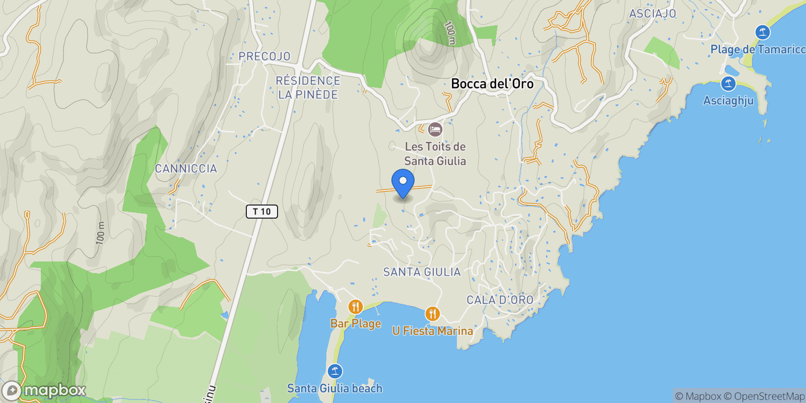 Map showing Porto-Vecchio, Corsica, France.