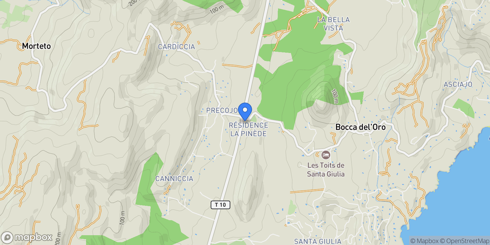 Map showing Porto-Vecchio, Corsica, France.