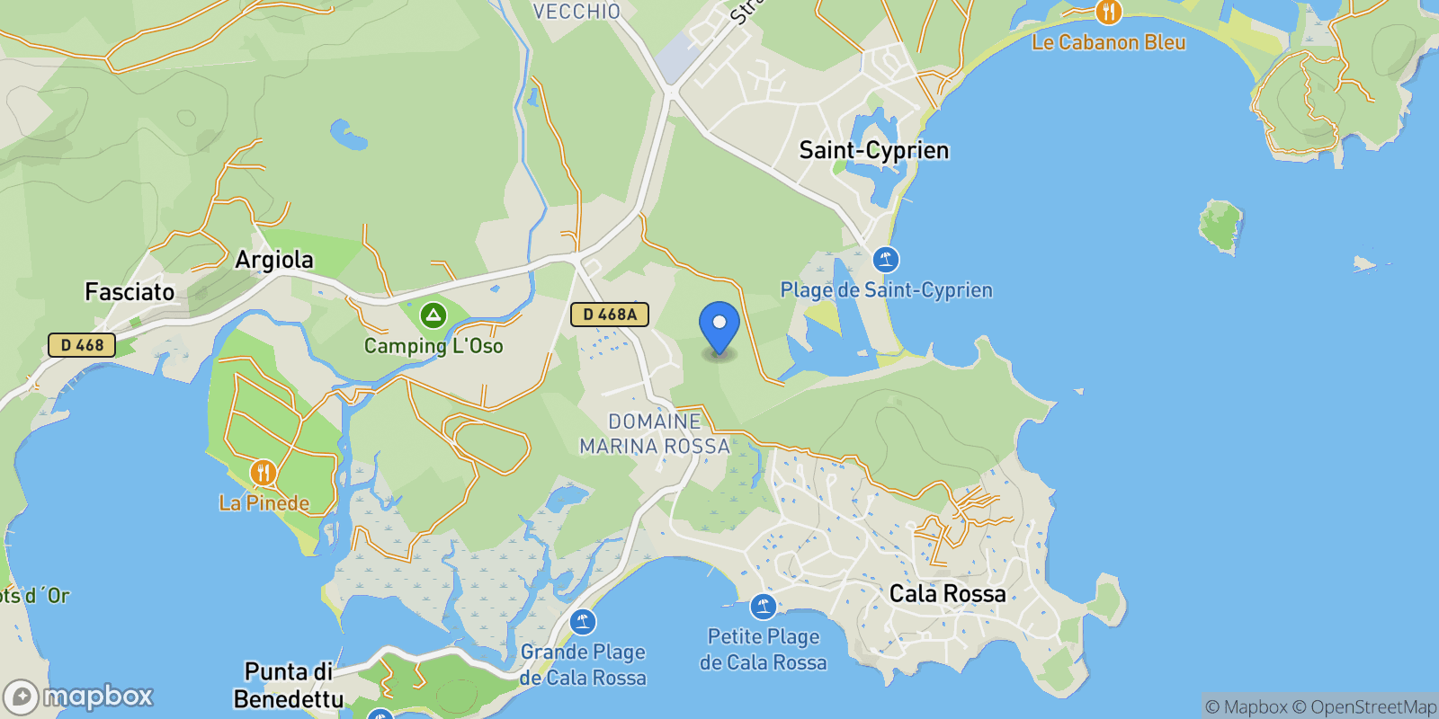 Map showing San-Gavino-di-Carbini, Corsica, France.
