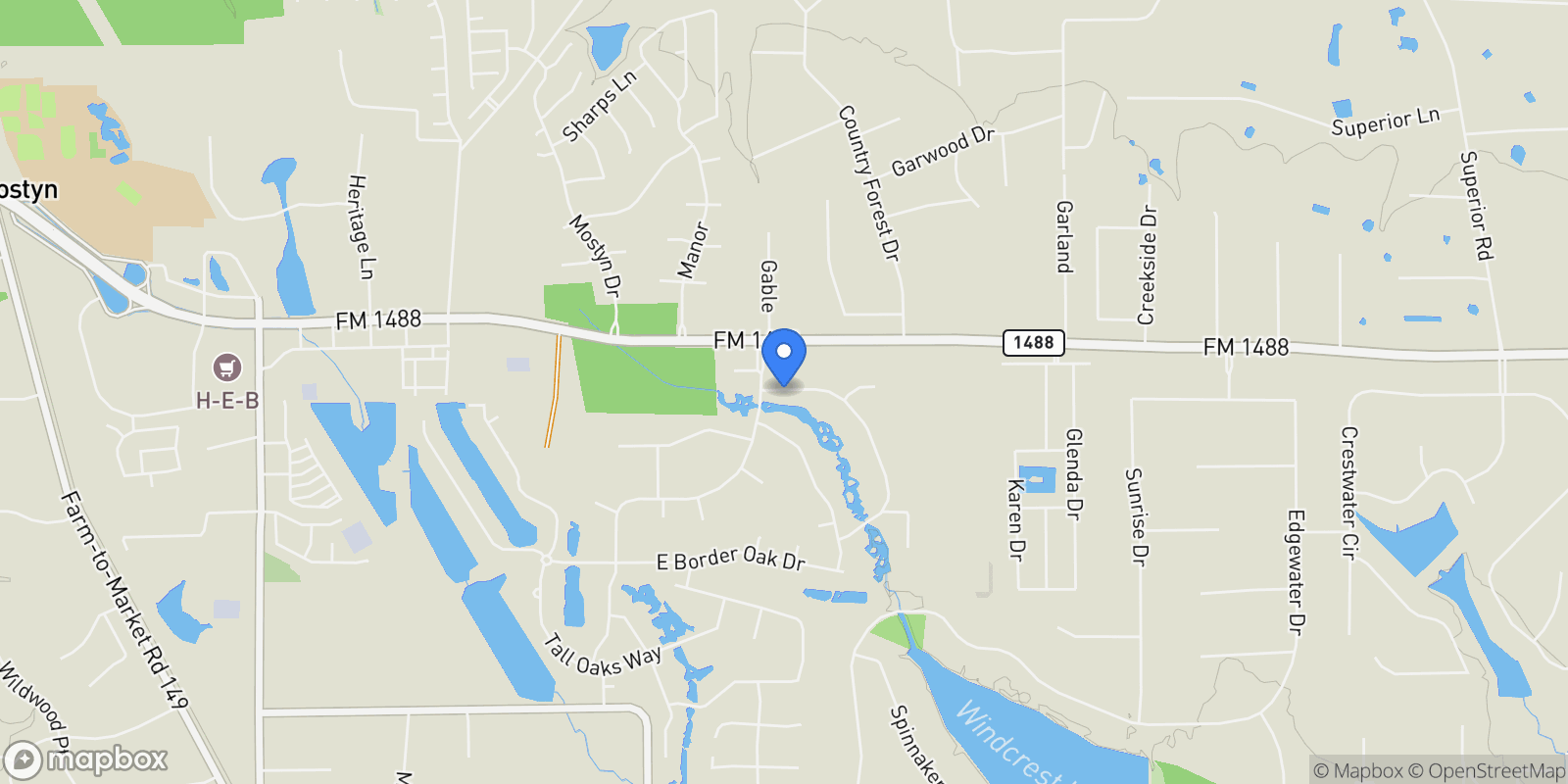 Map showing 12027 Water Oak Drive, Magnolia, TX 77354, Magnolia, Texas, United States.