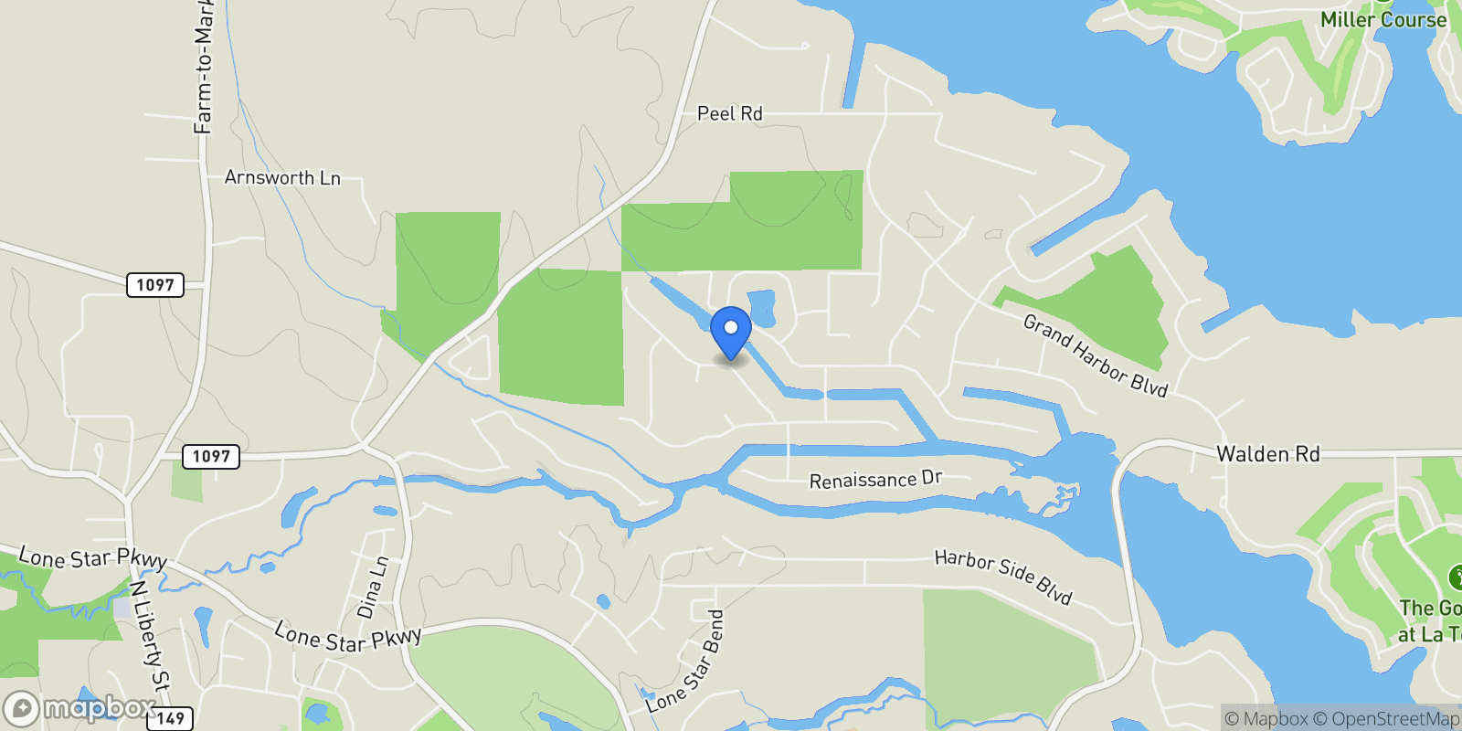 Map showing 18851 Serene Water Drive, Montgomery, TX 77356, Montgomery, Texas, United States.