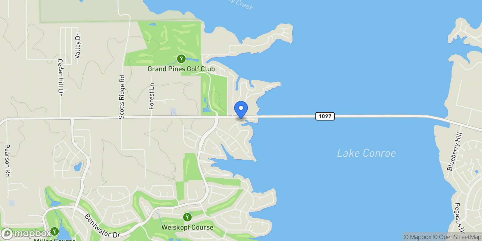 Map showing 170 Bentwater Bay Drive, Montgomery, TX 77356, Montgomery, Texas, United States.