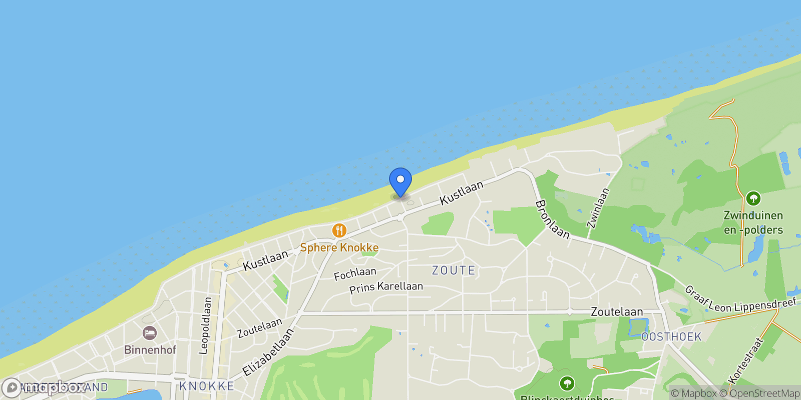 Map showing Ebbestraat, 8300 Knokke-Heist, Belgium, Knokke-Heist, Flanders, Belgium.