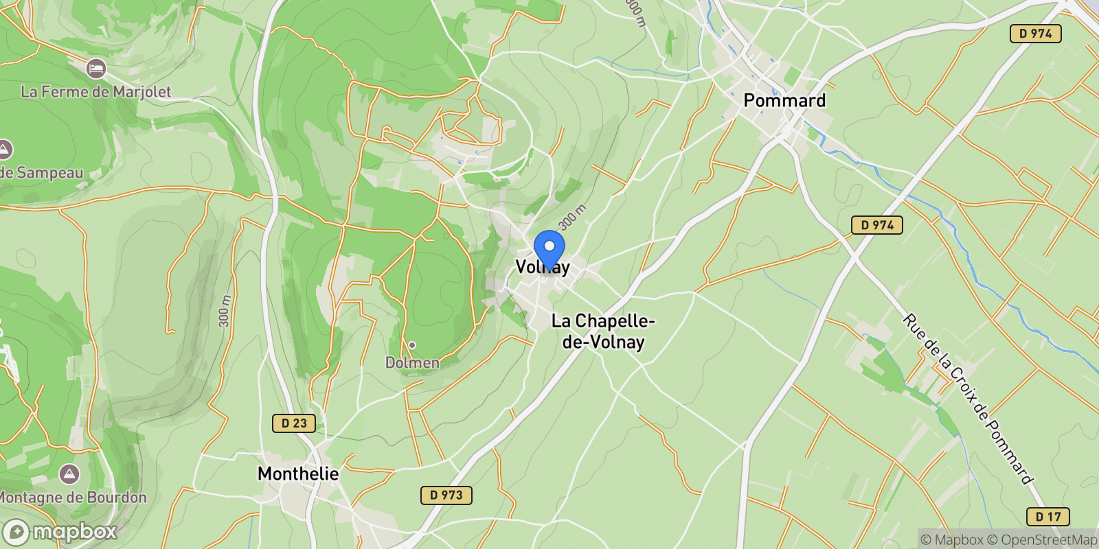 Map showing Pl. de l'Église, 21190 Volnay, France, Volnay, Bourgogne-Franche-Comté, France.