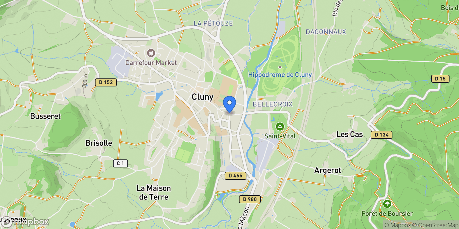 Map showing 71250 Cluny, France, Cluny, Bourgogne-Franche-Comté, France.