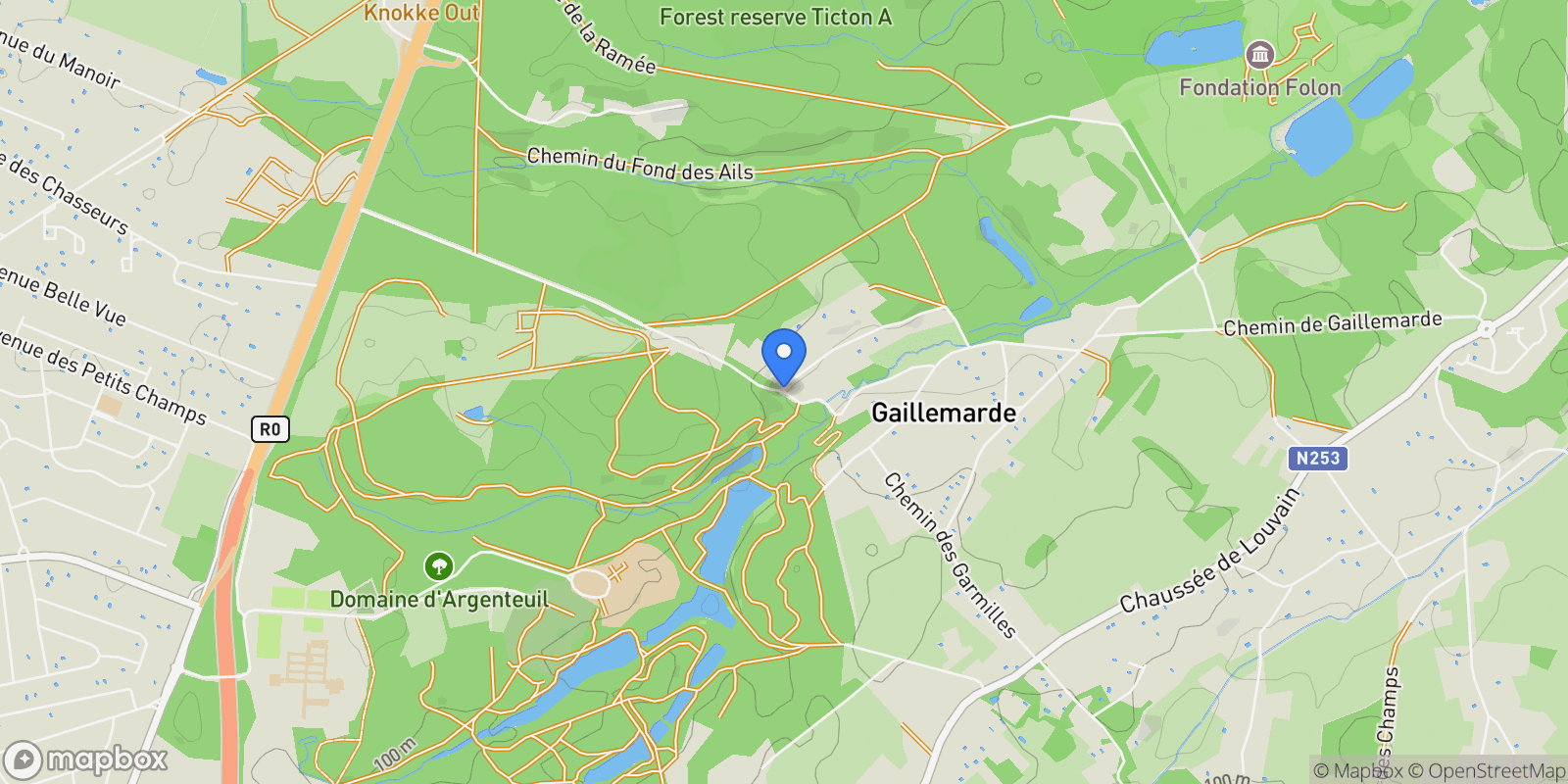 Map showing Prom. du Val d'Argent, La Hulpe, Belgium, La Hulpe, Wallonia, Belgium.