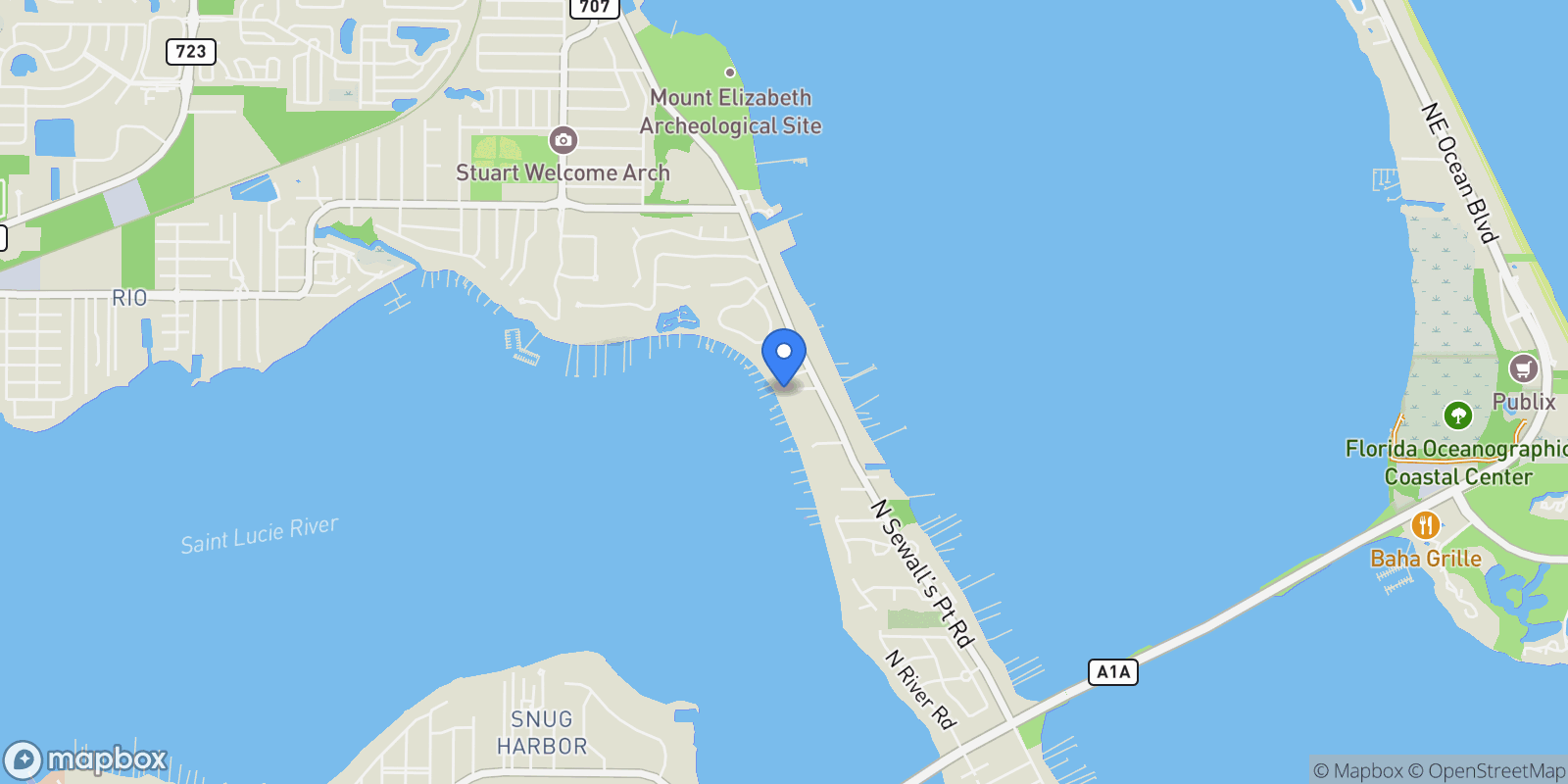 Map showing 11 Wendy Lane , Sewalls Point, FL 34996, Stuart, Florida, United States.