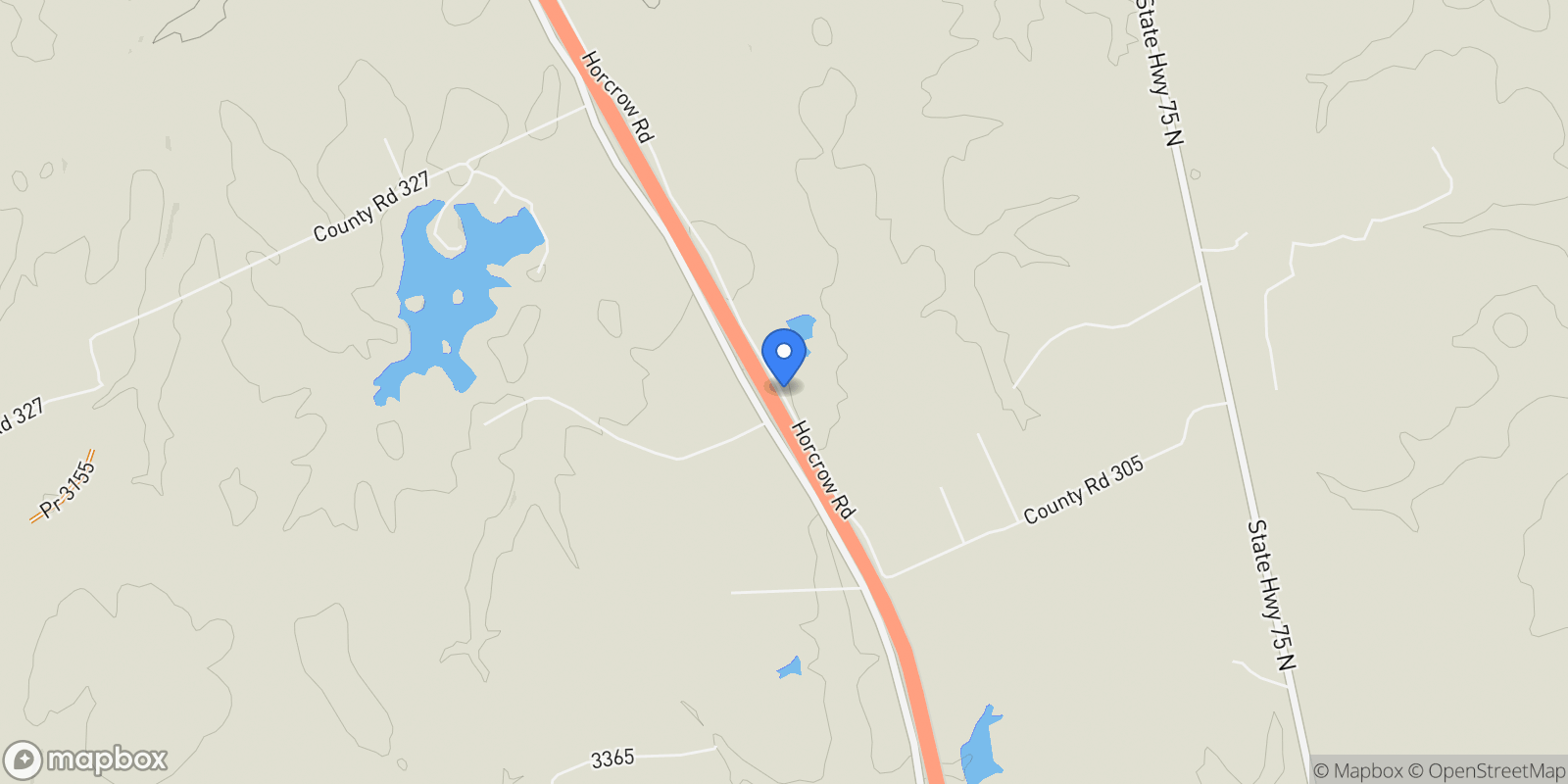 Map showing 22199 Interstate Highway 45 Feeder N, Buffalo, TX 75831, Buffalo, Texas, United States.