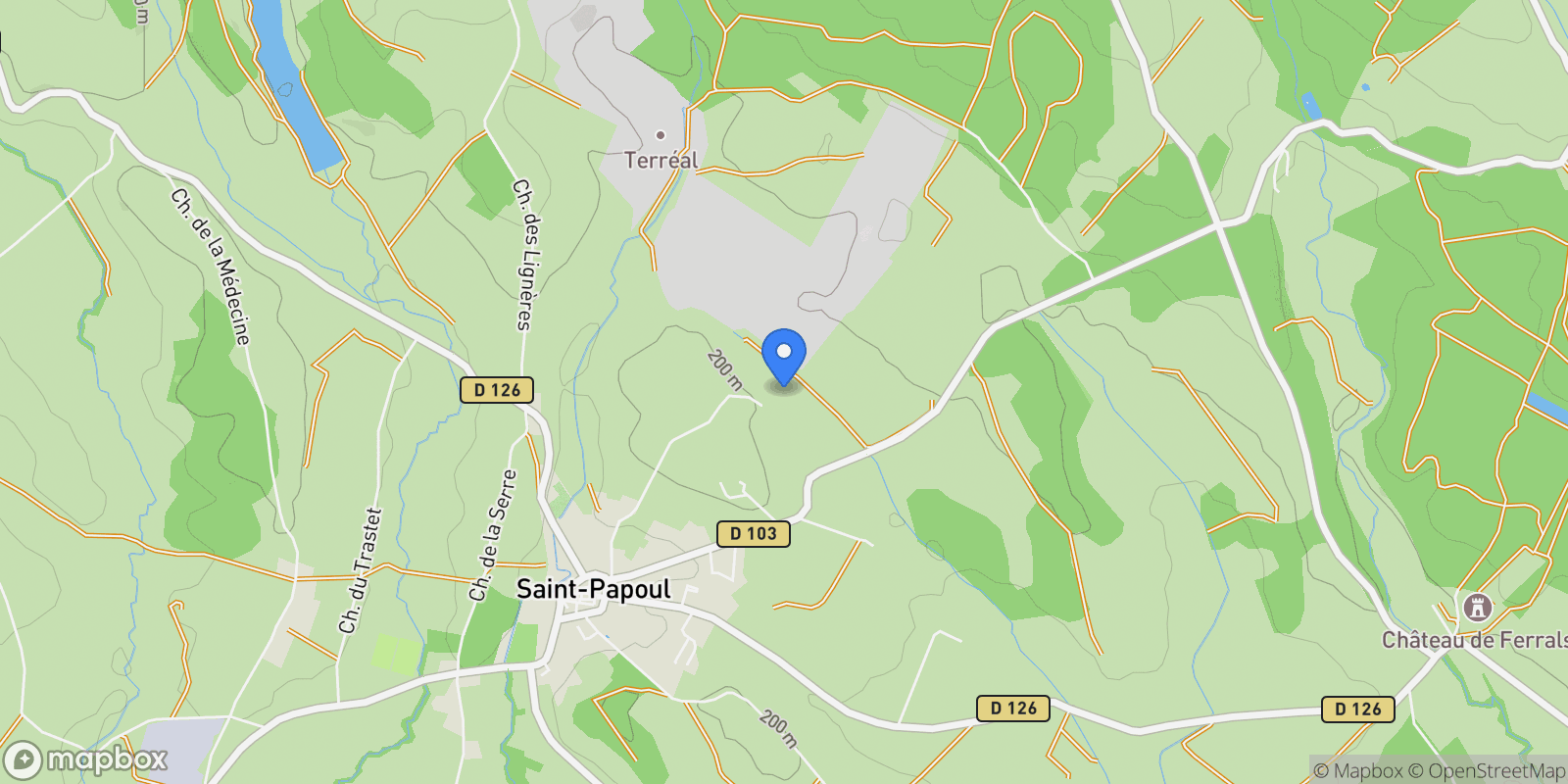Map showing Saint-Papoul, Occitanie, France.