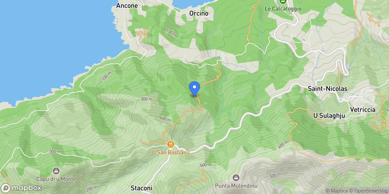 Map showing Calcatoggio, Corsica, France.