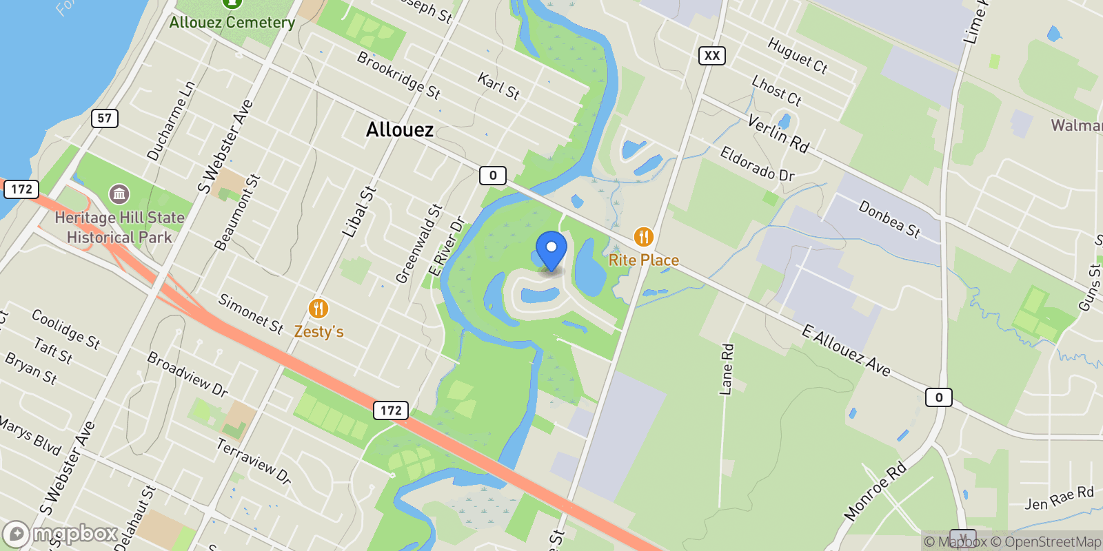 Map showing 1638 Twin Lakes Circle , Green Bay, WI 54311, Green Bay, Wisconsin, United States.