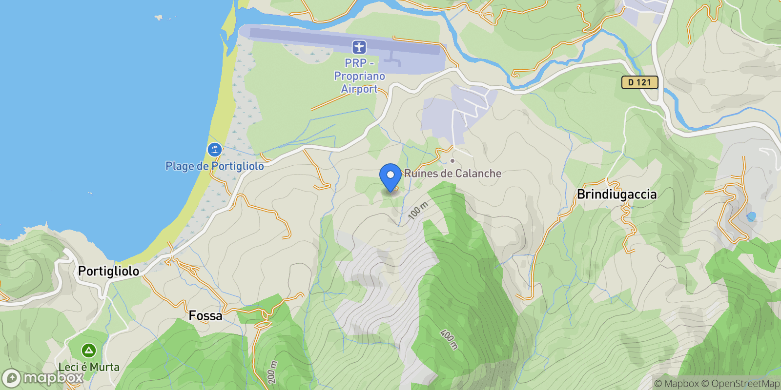 Map showing Propriano, Corsica, France.