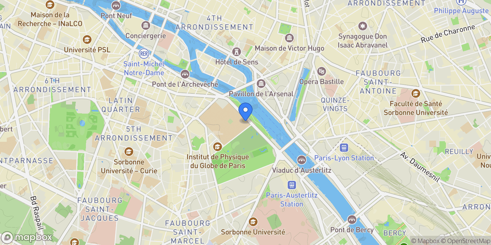 Map showing Ile Saint Louis, Paris, Île-de-France, France.