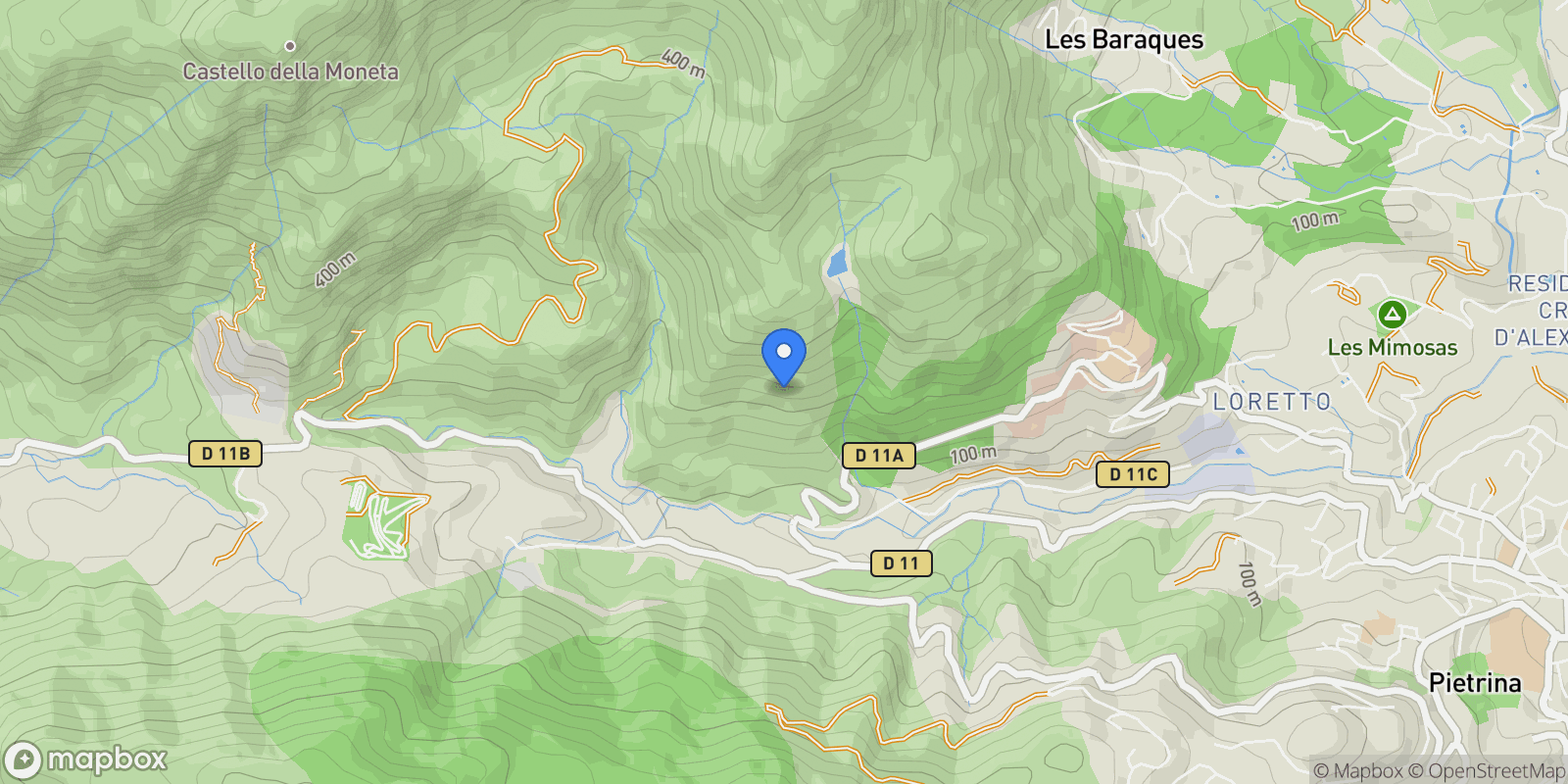 Map showing Ajaccio, Corsica, France.