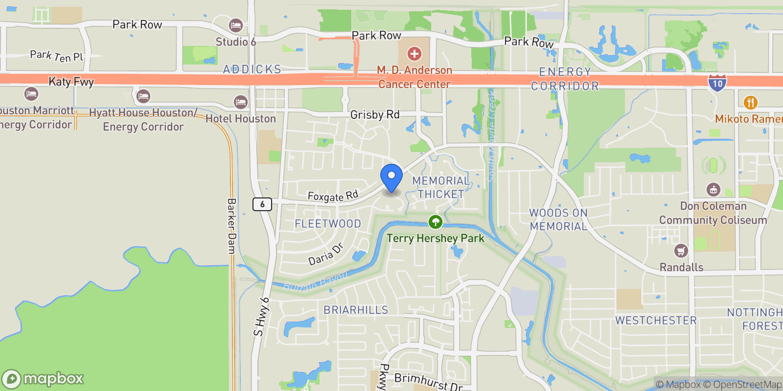 Map showing 718 Marywood Chase, Houston, TX 77079, Houston, Texas, United States.