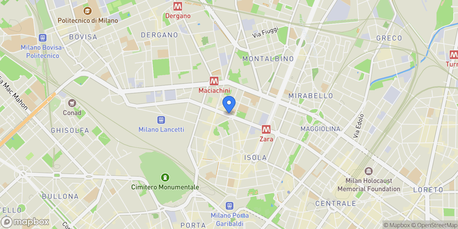 Map showing Viale Stelvio, Milan, Lombardy, Italy.