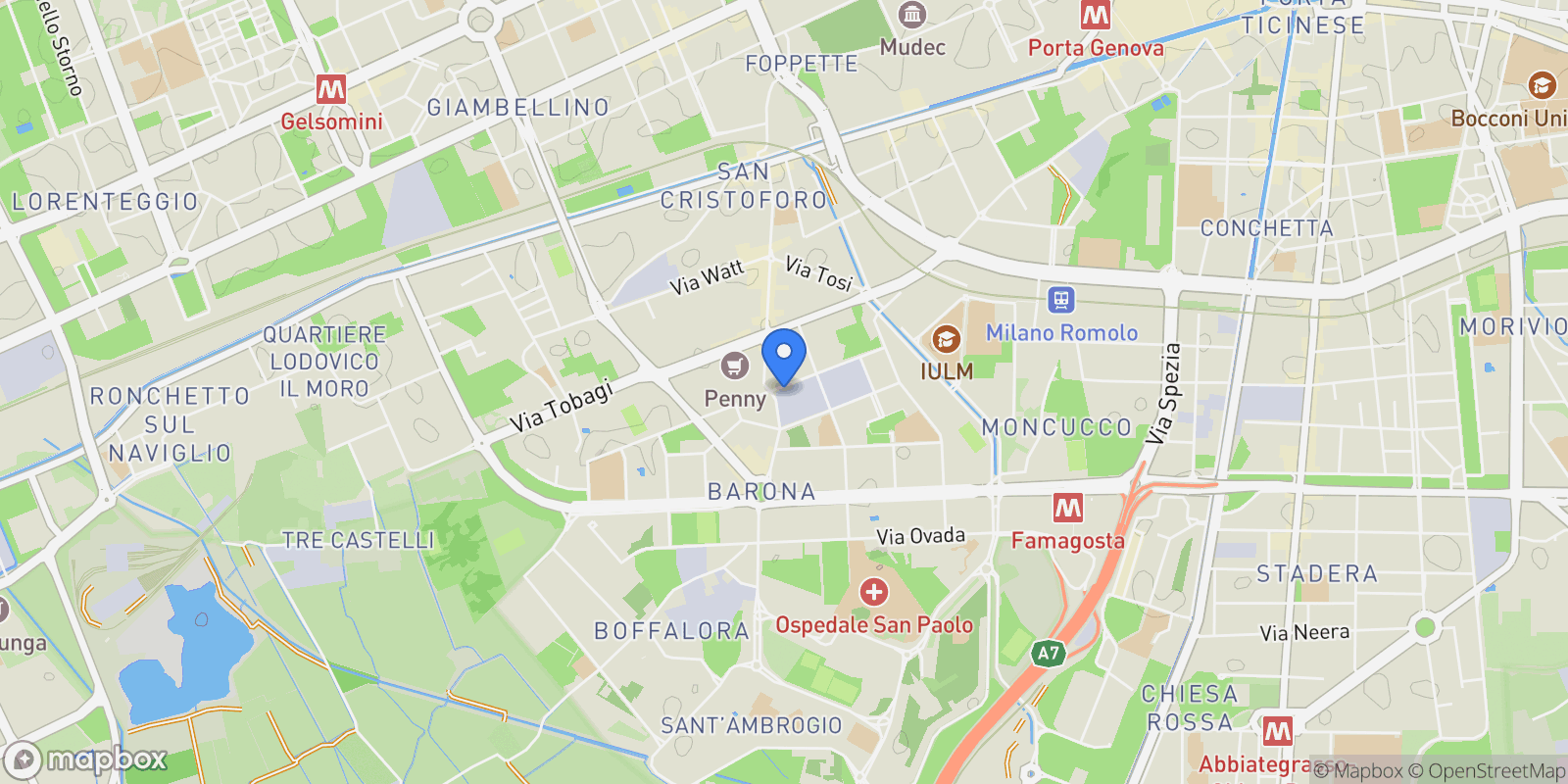 Map showing Via Zumbini, 39, Milan, Lombardy, Italy.