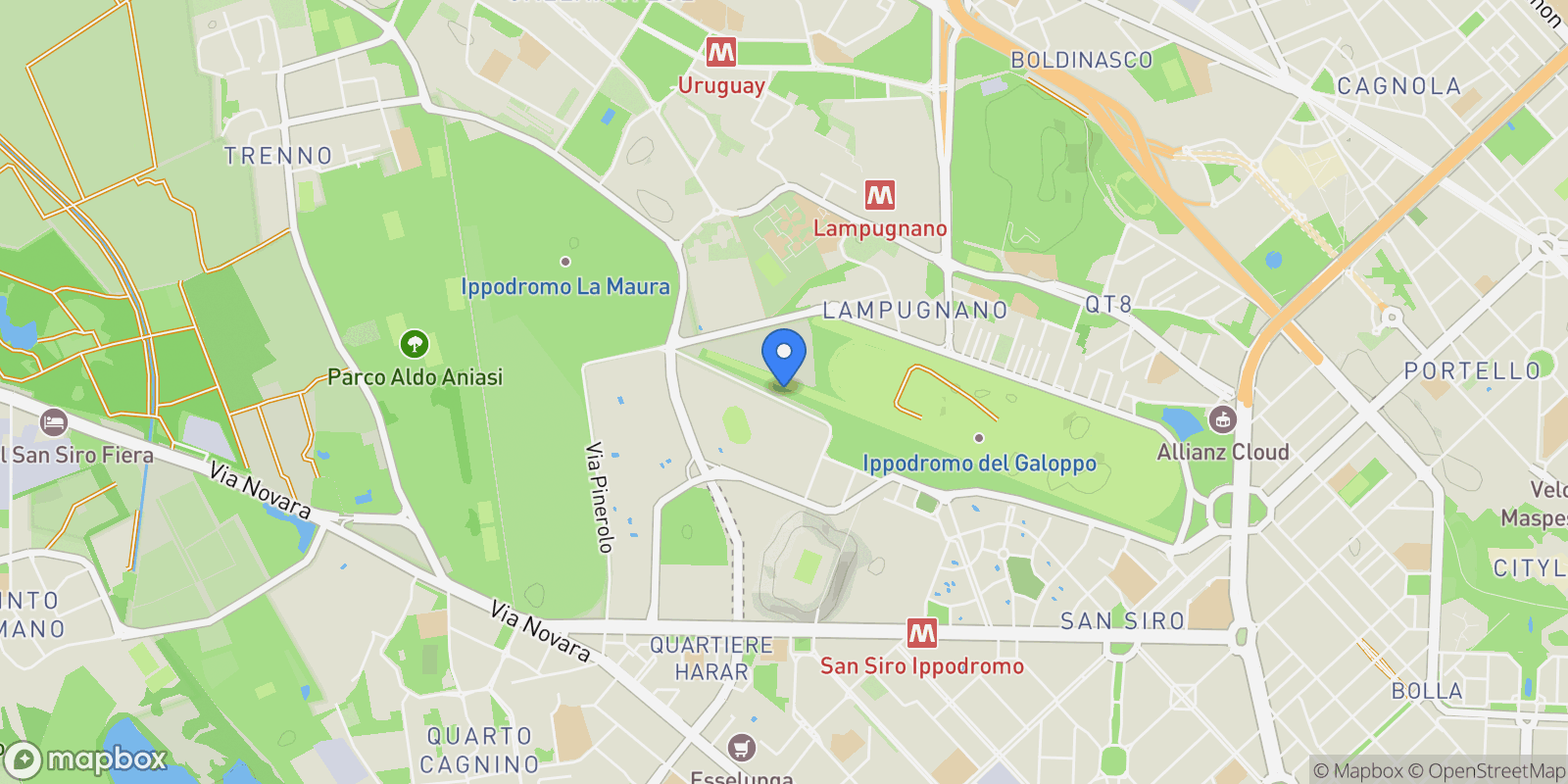 Map showing Via Fetonte, Milan, Lombardy, Italy.
