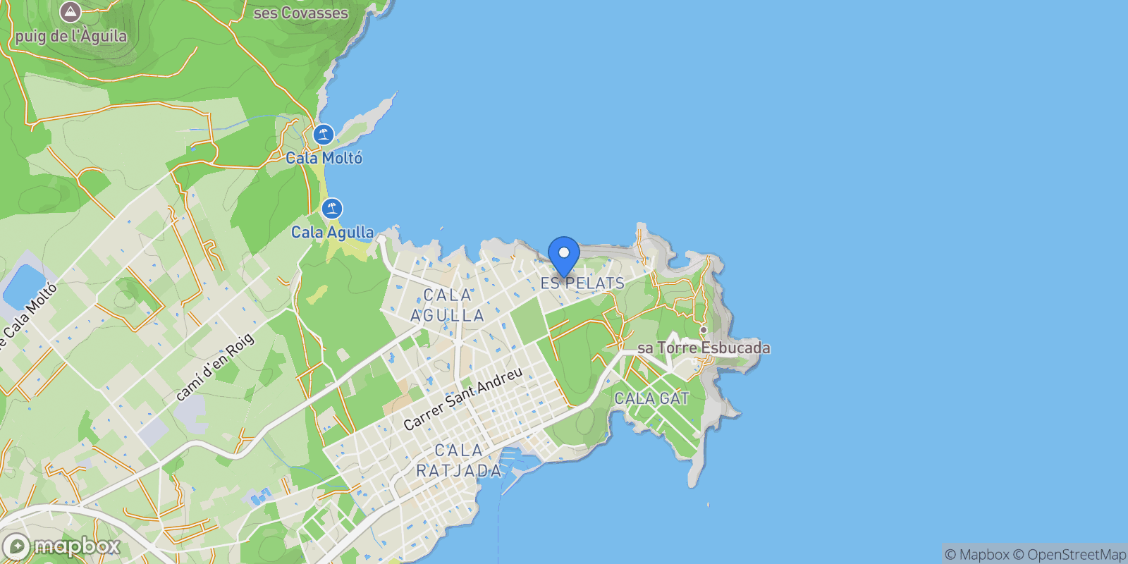 Map showing Cala Ratjada, Mallorca, Cala Ratjada, Capdepera, Balearic Islands, Spain.