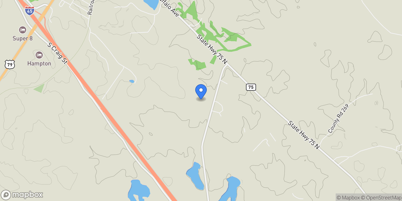 Map showing 3792 County Road 305, Buffalo, TX 75831, Buffalo, Texas, United States.