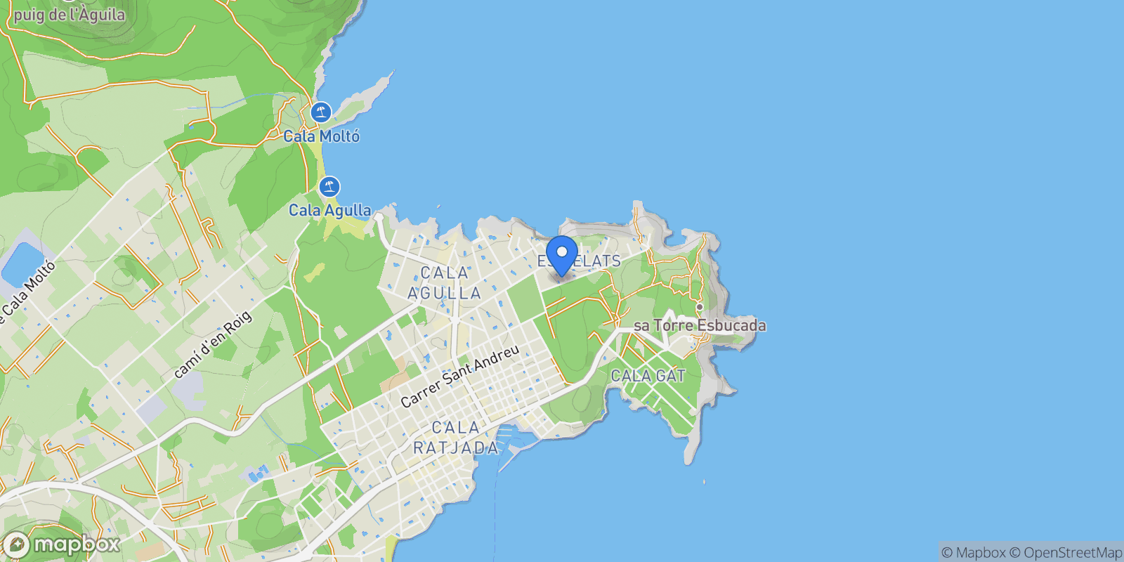 Map showing Cala Ratjada, Mallorca, Cala Ratjada, Capdepera, Balearic Islands, Spain.