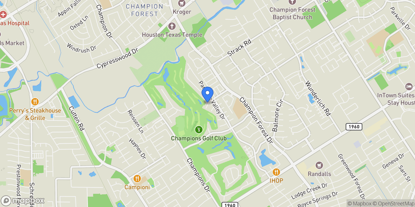 Map showing 5906 Southern Hills Drive, Houston, TX 77069, Houston, Texas, United States.