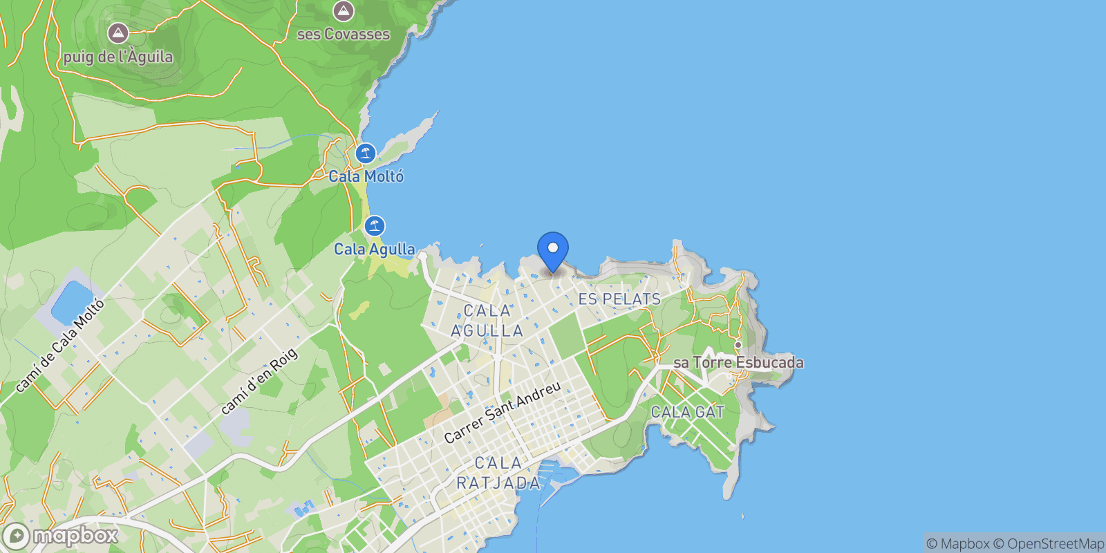 Map showing Cala Ratjada, Mallorca, Cala Ratjada, Capdepera, Balearic Islands, Spain.
