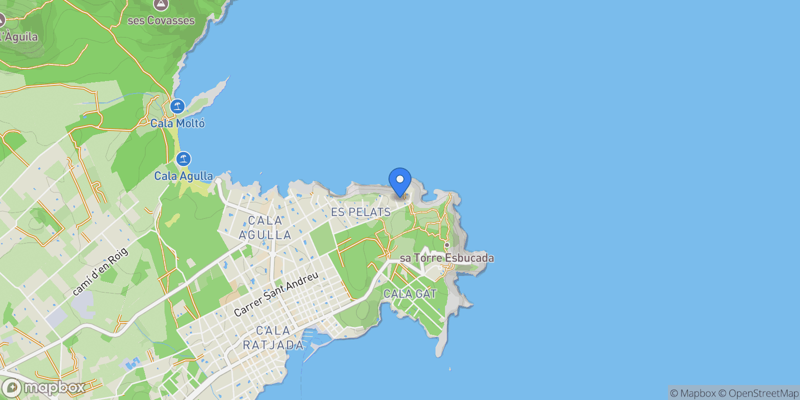Map showing Cala Ratjada, Mallorca, Cala Ratjada, Capdepera, Balearic Islands, Spain.