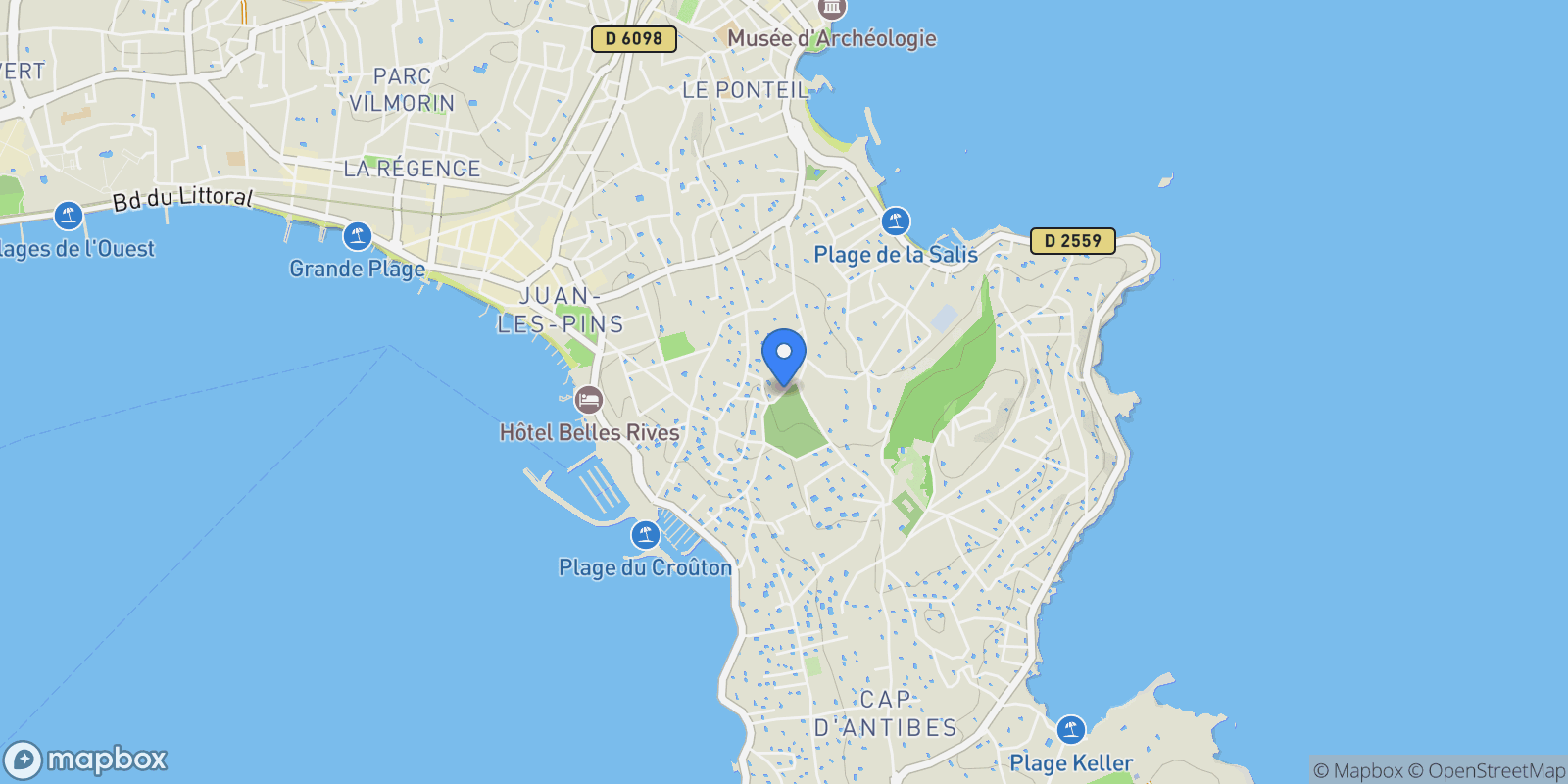 Map showing Antibes, Provence-Alpes-Côte d'Azur, France.