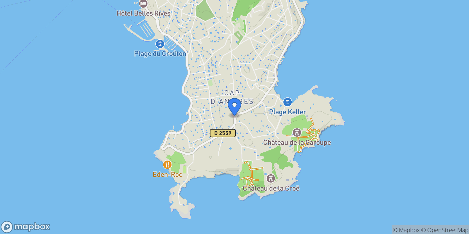 Map showing Antibes, Provence-Alpes-Côte d'Azur, France.
