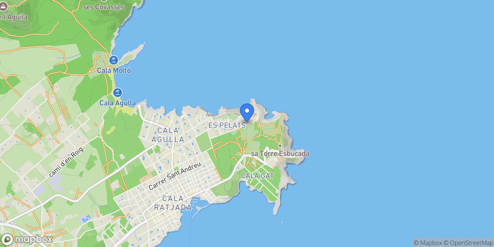 Map showing Cala Ratjada, Mallorca, Cala Ratjada, Capdepera, Balearic Islands, Spain.