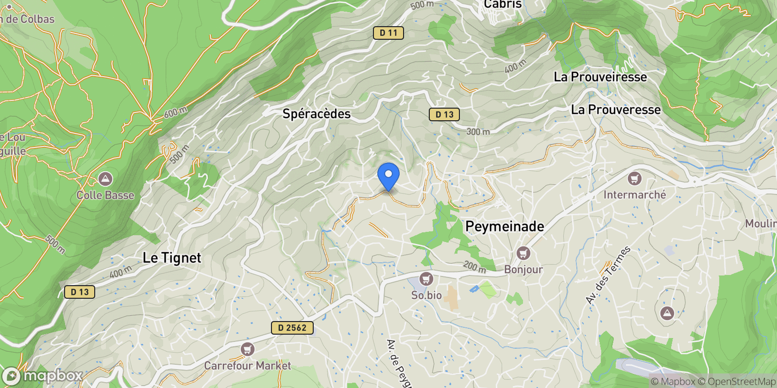 Map showing Peymeinade, Provence-Alpes-Côte d'Azur, France.