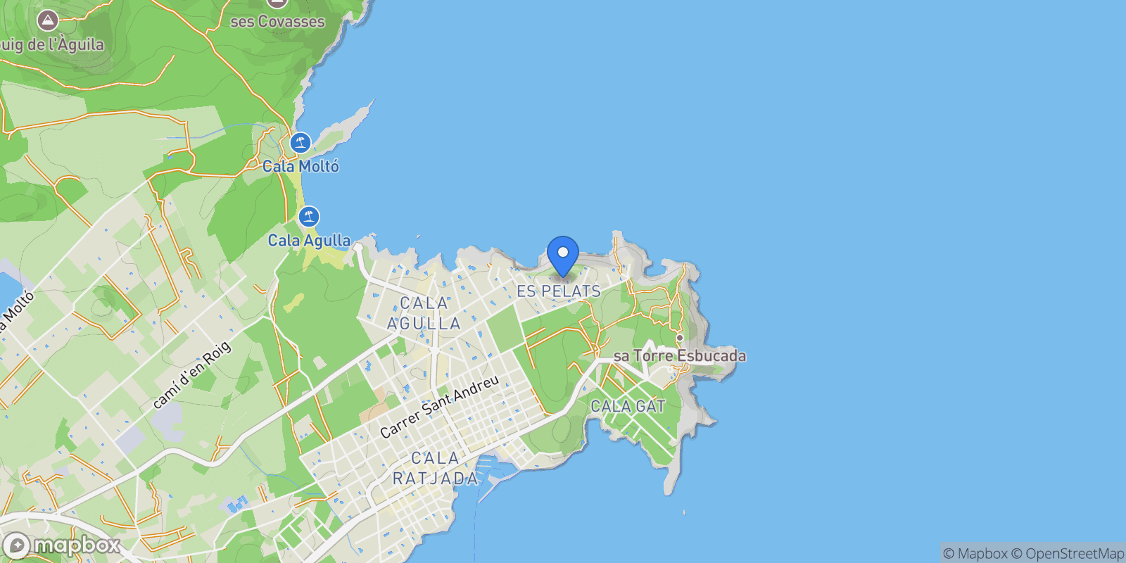 Map showing Cala Ratjada, Mallorca, Cala Ratjada, Capdepera, Balearic Islands, Spain.
