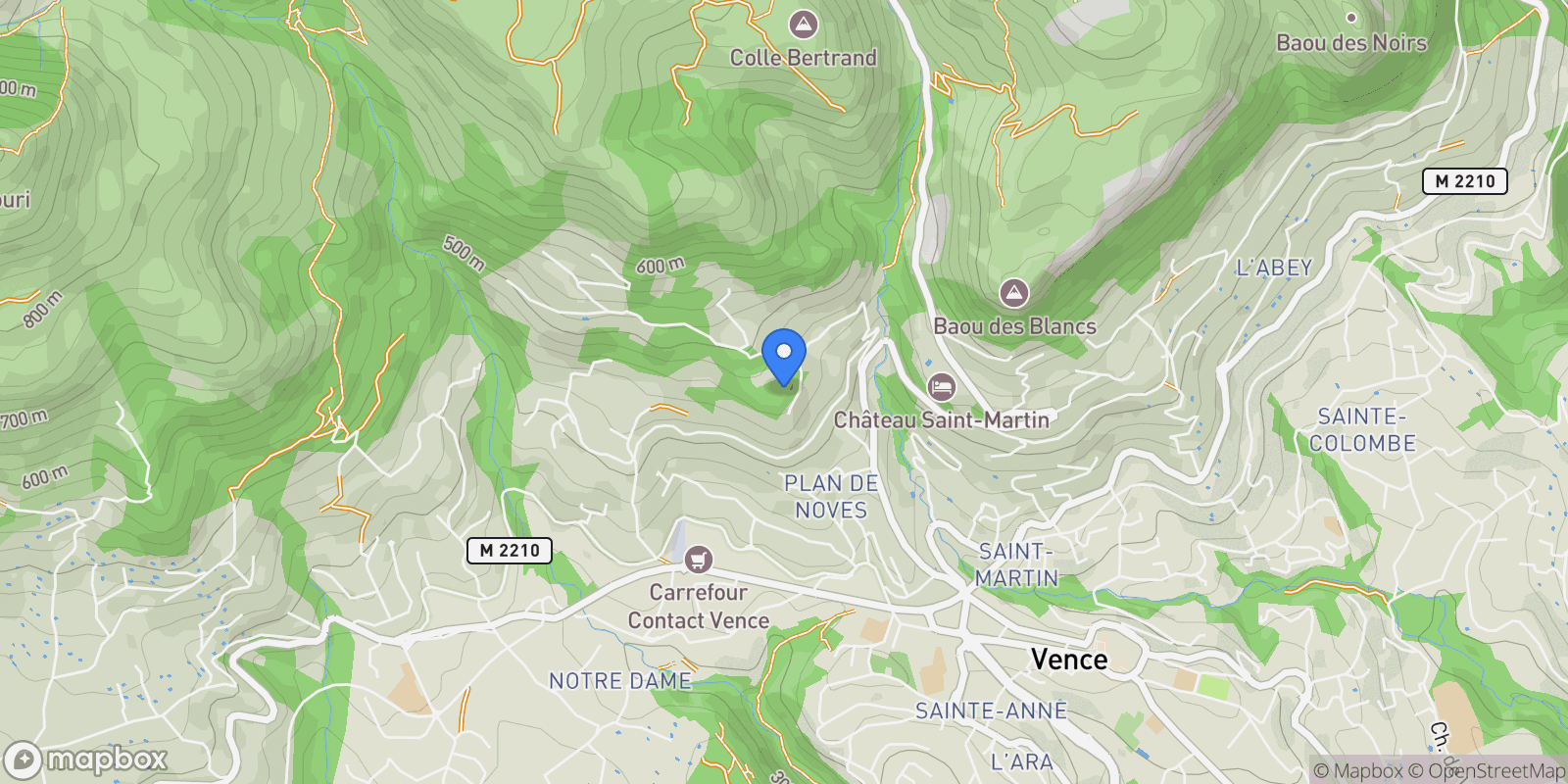 Map showing Vence, Provence-Alpes-Côte d'Azur, France.