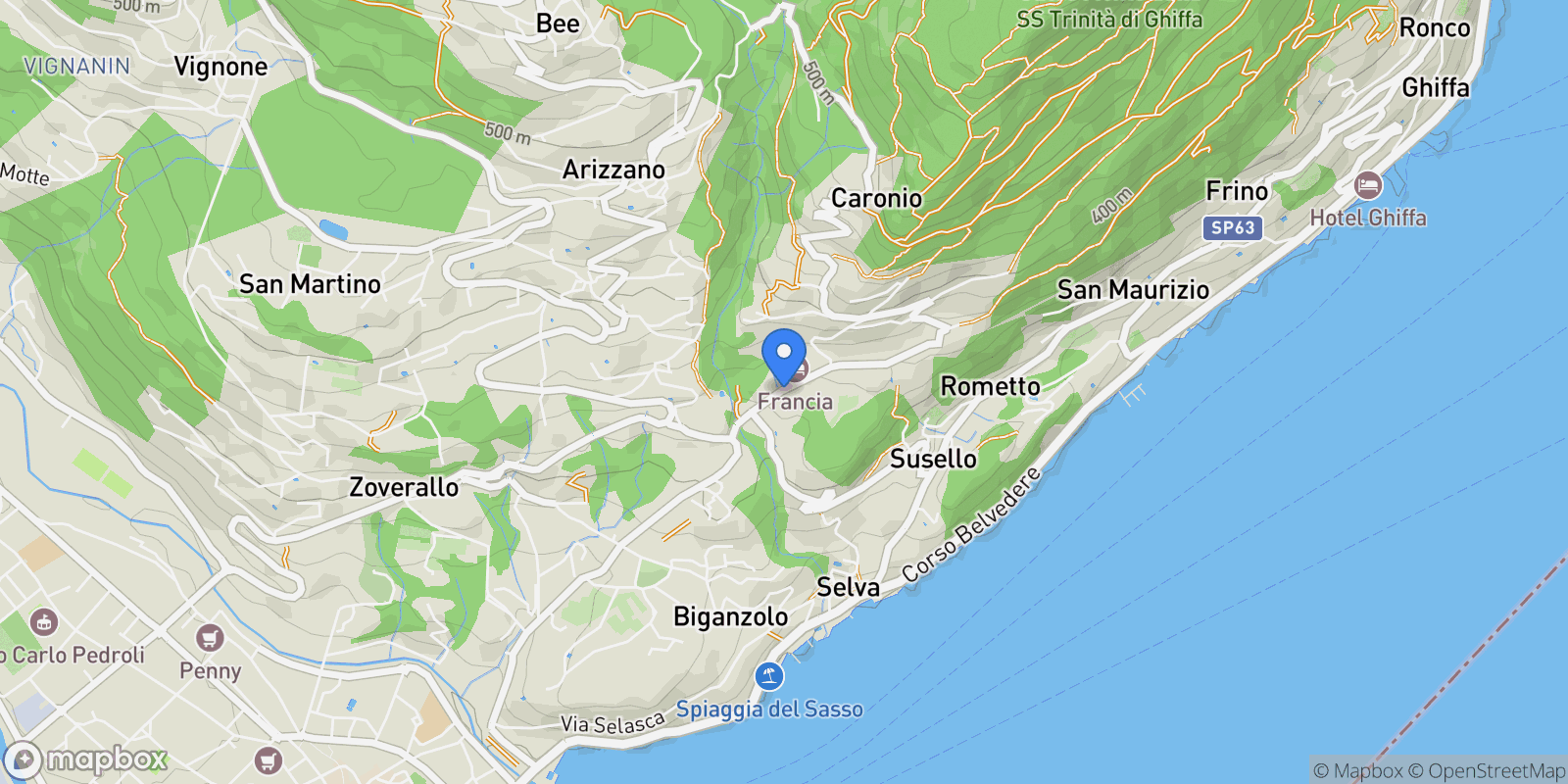 Map showing Corso Dante Alighieri, 100, 28823 Cargiago VB, Italy, Cargiago, Piedmont, Italy.