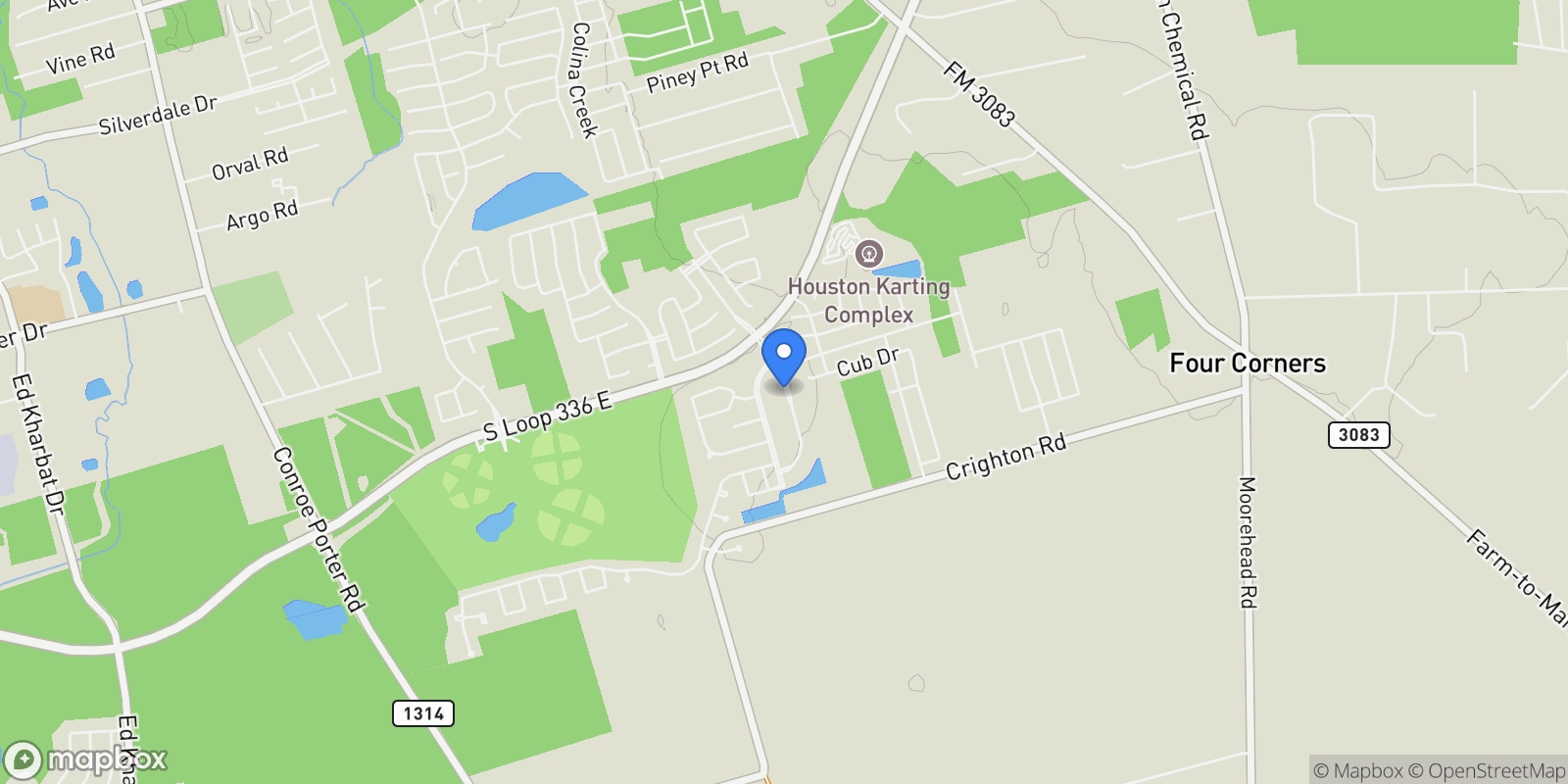 Map showing 2118 Barton Woods Boulevard, Conroe, TX 77301, Conroe, Texas, United States.