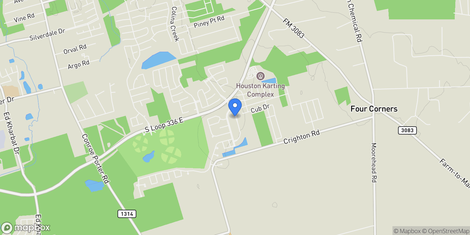 Map showing 2118 Barton Woods Boulevard, Conroe, TX 77301, Conroe, Texas, United States.