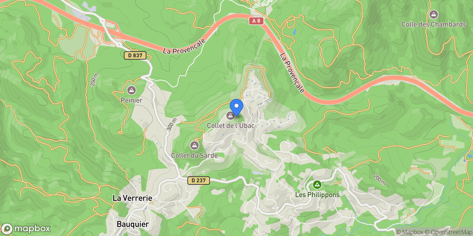 Map showing Les Adrets-de-l'Estérel, Provence-Alpes-Côte d'Azur, France.