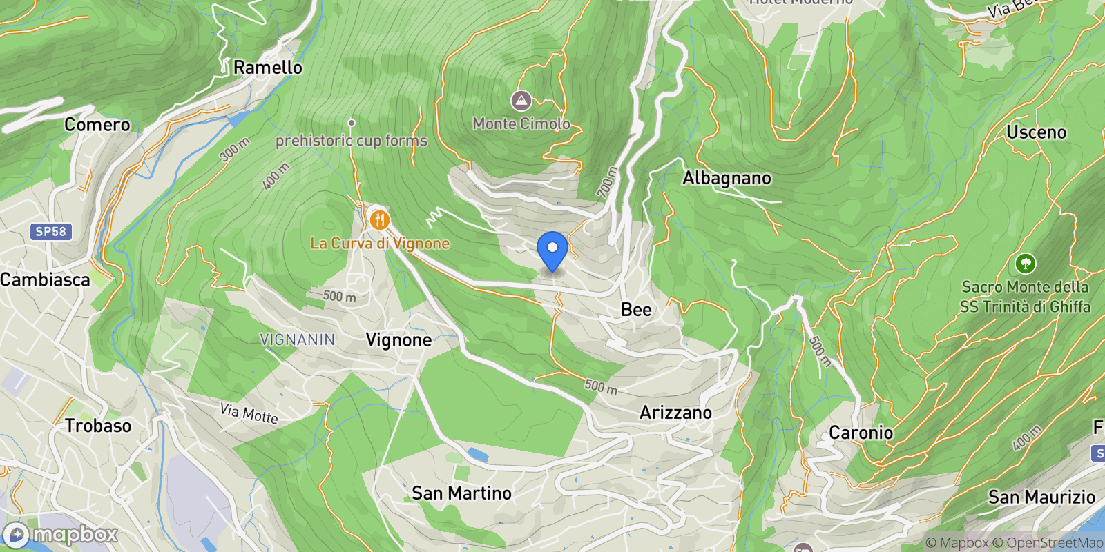 Map showing Via Aosta, 28813 Bee VB, Italy, Bee, Piedmont, Piedmont, Italy.