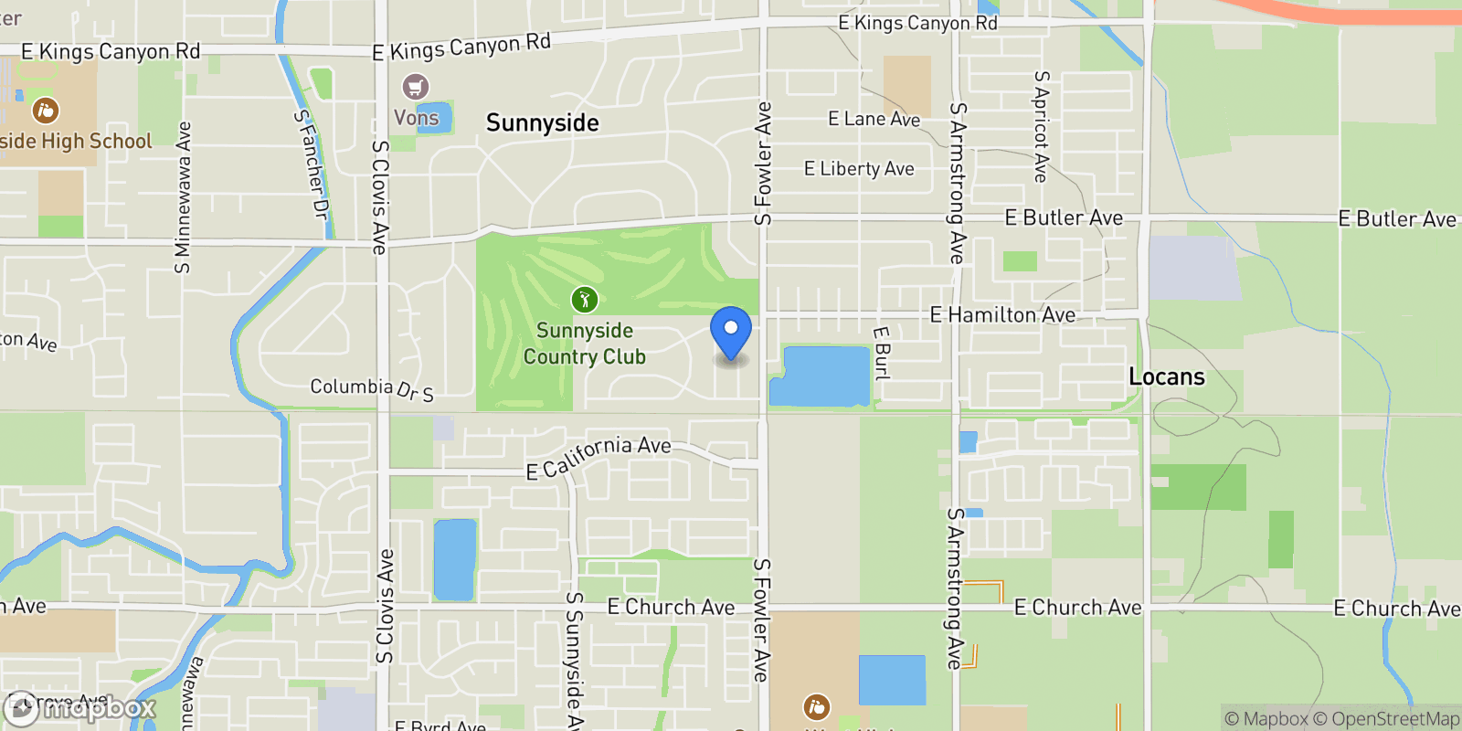 Map showing 1904 Fairway Avenue S, Fresno, CA 93727, Fresno, California, United States.