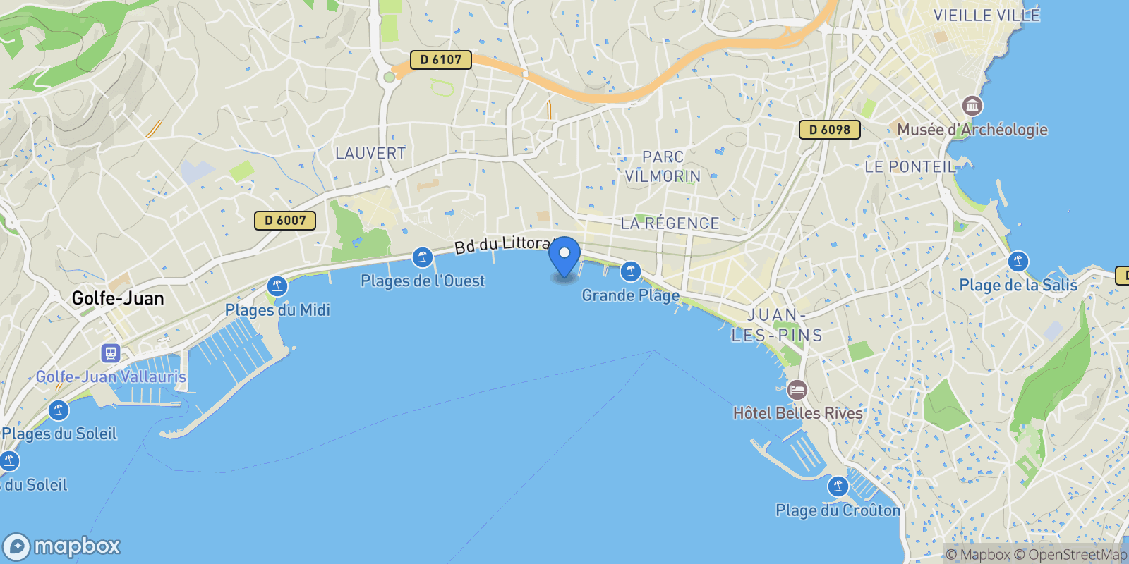 Map showing Antibes, Provence-Alpes-Côte d'Azur, France.