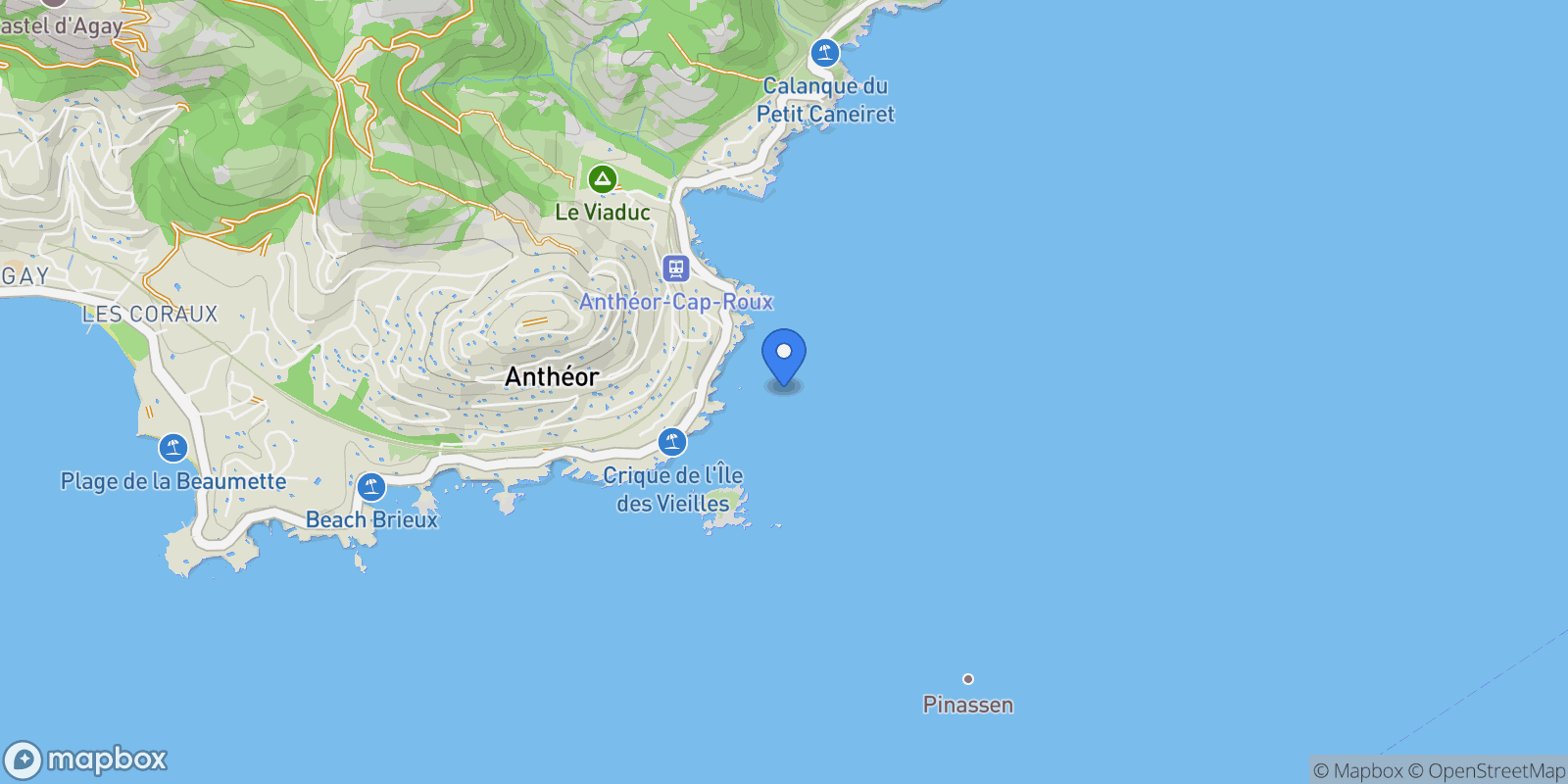Map showing Saint-Raphaël, Provence-Alpes-Côte d'Azur, France.