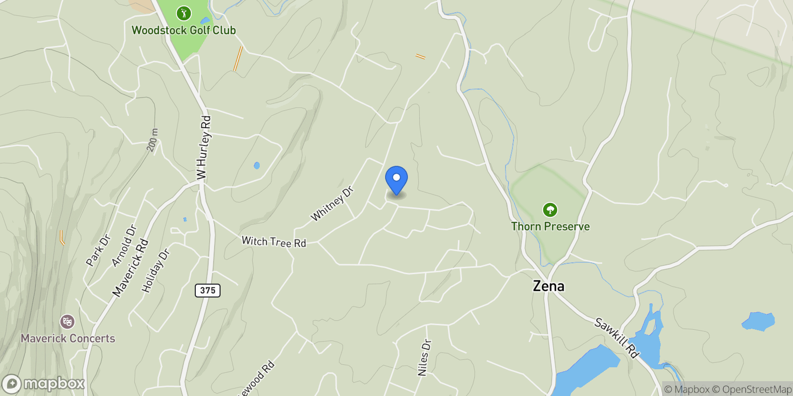 Map showing 34 Forestwood Drive, Woodstock, NY 12498, Woodstock, New York, United States.