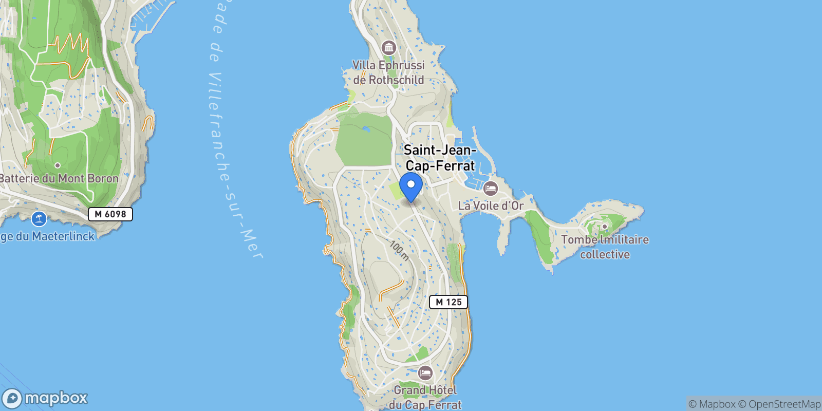 Map showing Saint-Jean-Cap-Ferrat, Provence-Alpes-Côte d'Azur, France.