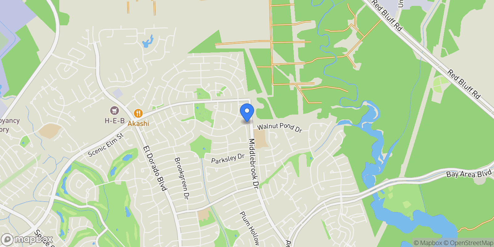 Map showing 4539 Cedar Ridge Trail, Houston, TX 77059, Houston, Texas, United States.