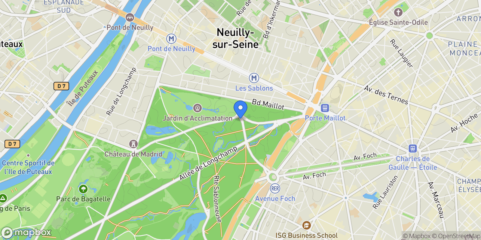 Map showing Paris, Île-de-France, France.