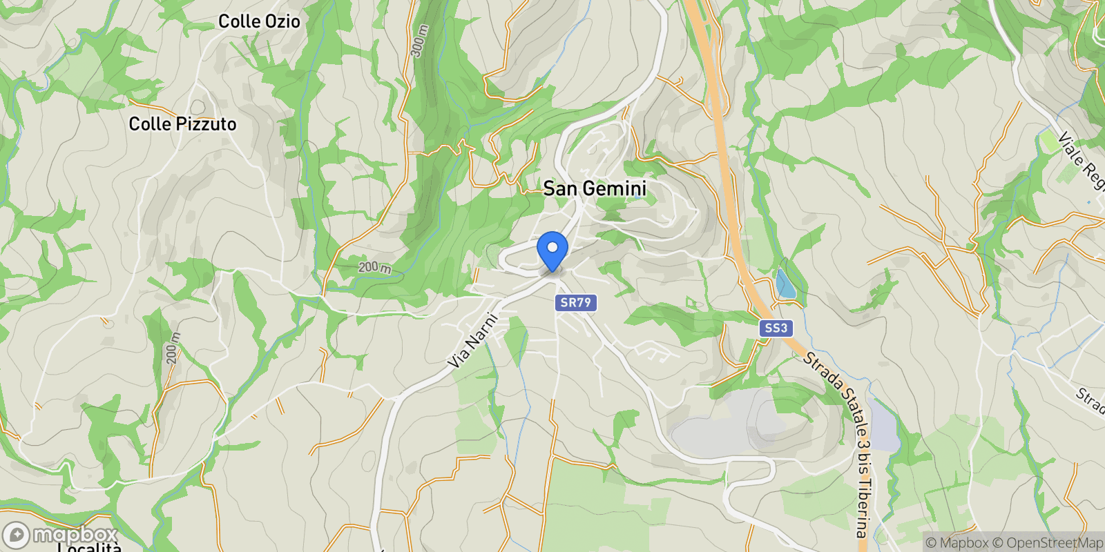 Map showing Umbria, San Gemini, Umbria, Italy.