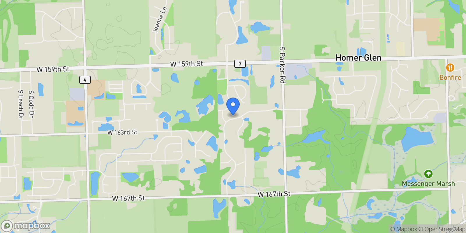 Map showing 13908 Stonebridge Woods Xing, Homer Glen, IL 60491, Homer Glen, Illinois, United States.
