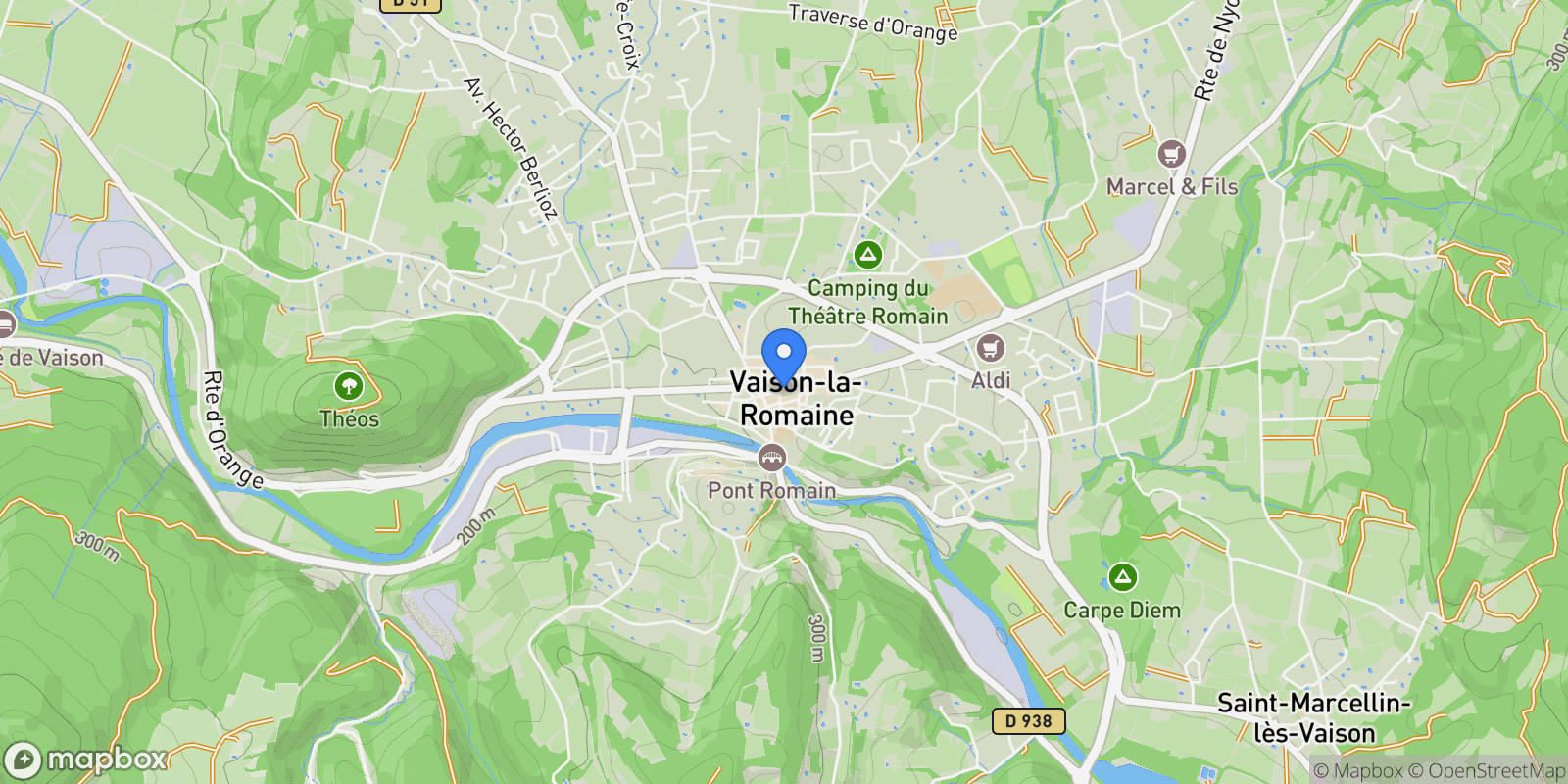 Map showing Vaison-la-Romaine, Provence-Alpes-Côte d'Azur, France.